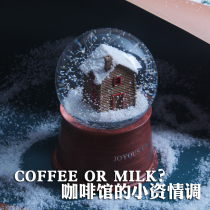 Snow Music Box Rotating Crystal Ball Pop Retro Music Box Sentiment Cafe Winter House Birthday Gift
