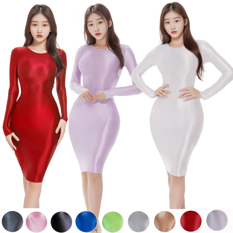 Sexy Tight-Fitting Hip-Hugging Long-Sleeve Dress for Women 2024 New Autumn and Winter Slim-Fit Flattering Base Dress with a High-End Feel
