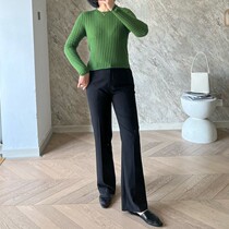 Theoretical TH recommends Gao Sister to chao-compliment wool large long leg straight tube commuter pants 0907B2