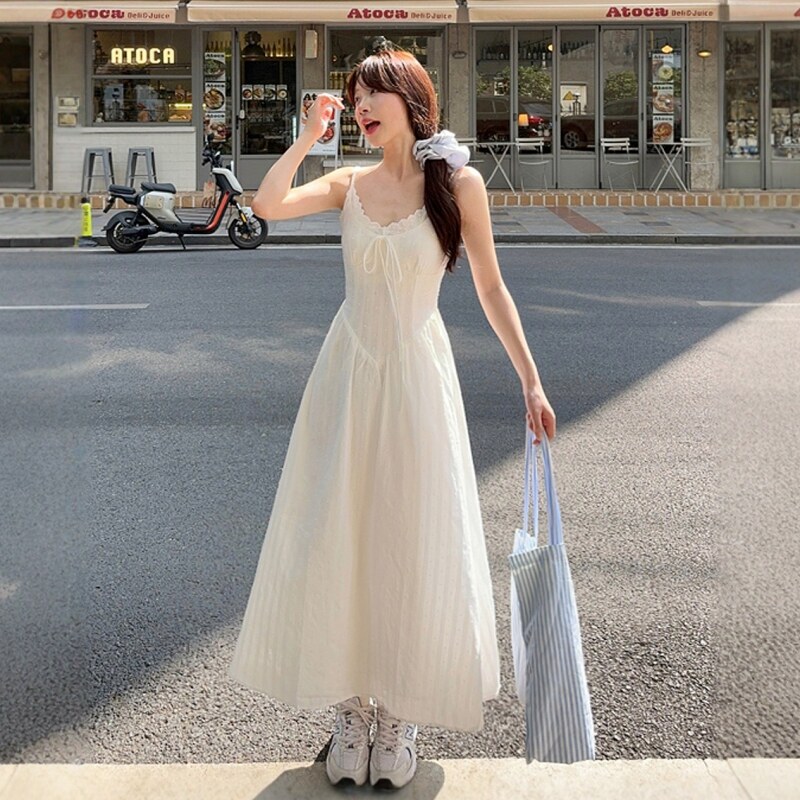 Sweet and Gentle Style Embroidered Jacquard White Dress 2026 Summer New Style Knitted Cardigan Suspender Dress Two-Piece Set Sweet and Gentle Style Embroidered Jacquard White Dress 2026 Summer New Style Knitted Cardigan Suspender Dress Two-Piece Set