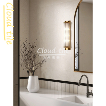 Light Fa Cream Sanitary Home Tile Micro Cement Strip Handmade Brick Milk White Bathroom Floor Tiles Bathroom Floor Tiles