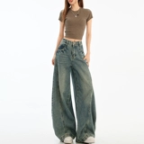 Джинсы, летние модные трендовые ретро штаны, в американском стиле, оверсайз, свободный прямой крой