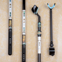 Zhanlus new fort carbon ultra-light and extremely hard fishing bracket 1 4-meter telescopic positioning black pit carp rod 2 1