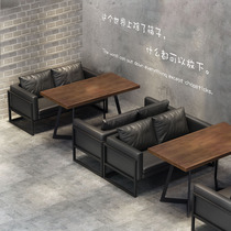 Industrial Wind Cassette Sofa Milk Tea Shop Restaurant Cafeterie Barbecue Shop Main Topic Music Bar Iron Art Table And Chairs Combine