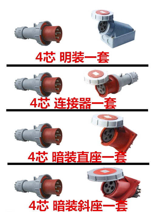Rongsheng Industrial Water-Resistant Air Plug Socket 4 core 63A125A Three-Phase Electric Refrigerator 6H380VIP673P E