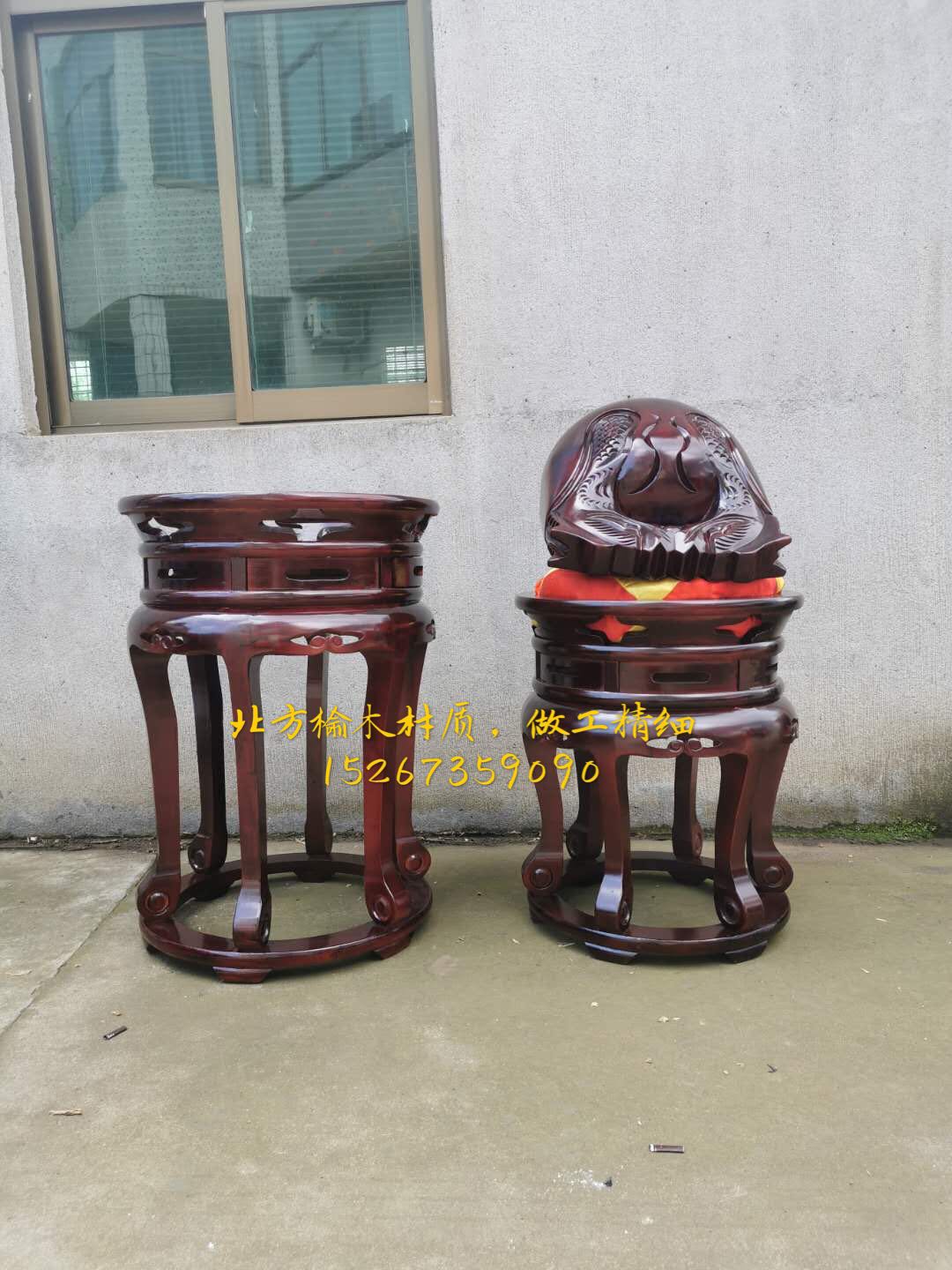 Buddhist supplies Taiwanese instruments all over the North Elm wooden fish frame 16 inch-24 inch round flower shelf