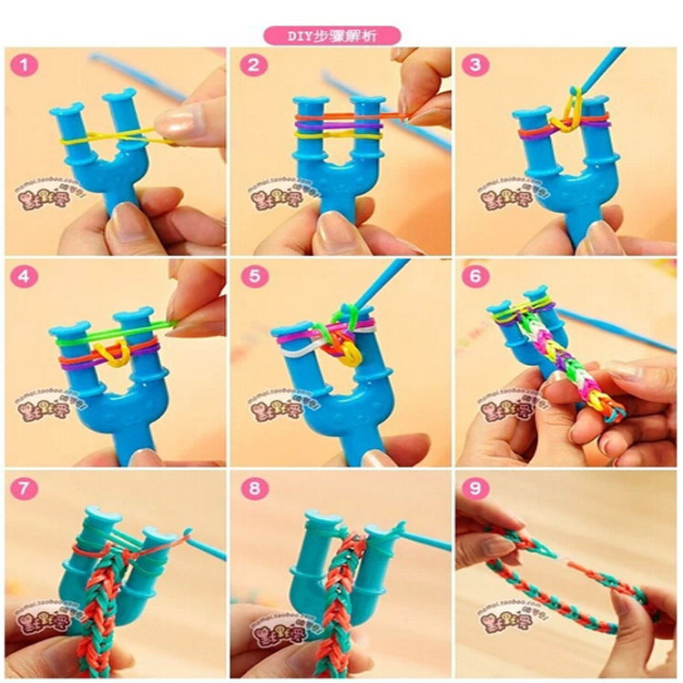 Lễ tạ ơn đan vòng tay trẻ em DIY DIY Handmade Handmade Children Children Handmade Gói vật liệu Vòng tay cao su đồ chơi cho bé trai