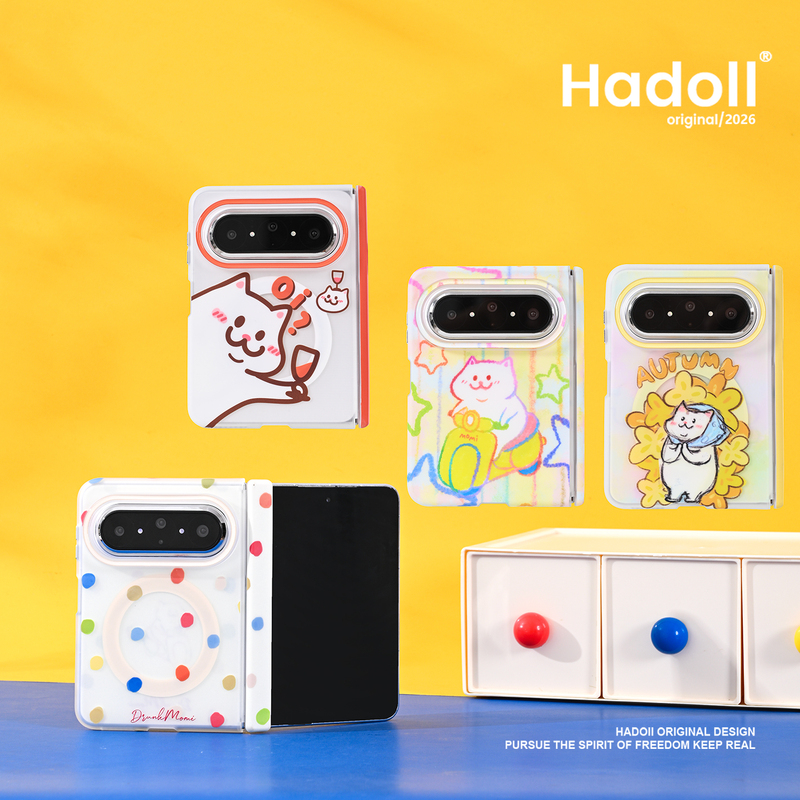 Hadoii Original Illustrator Collaboration Suitable for Huawei Pura X Max Magnetic Phone Case Protective Cover New Matte with Center Axis Shock Absorption Anti-Drop Foldable Screen Durable Wear-Resistant Niche Creative
