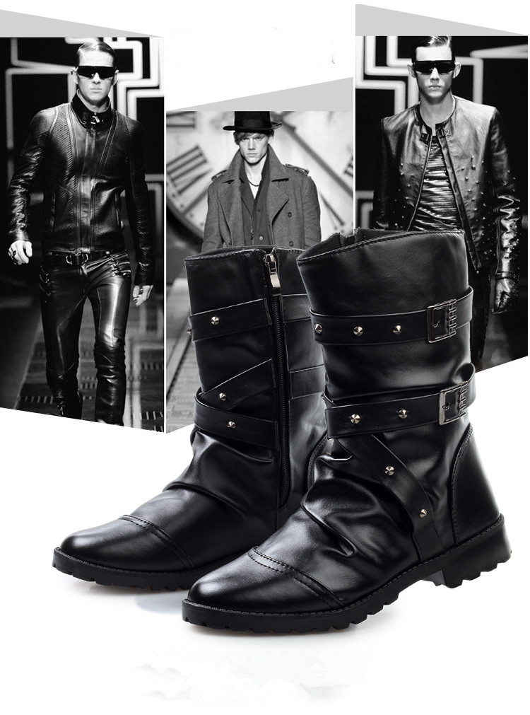 Martin khởi động của nam giới mùa thu và mùa đông England leather boots retro giản dị Martin giày dài khởi động của nam giới khởi động quân sự cộng với nhung giúp đỡ cao