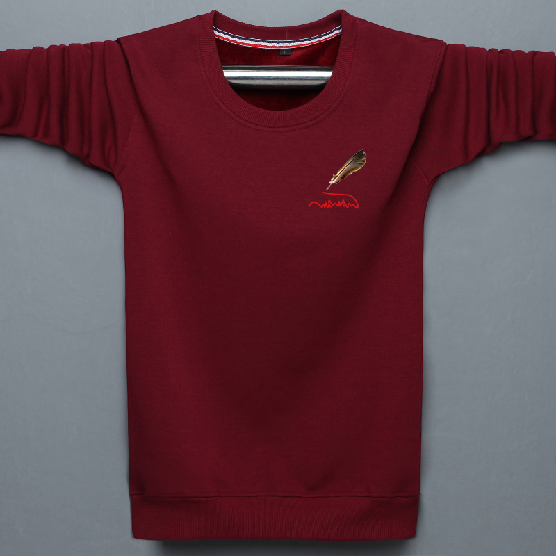 Áo len ấm áp mùa đông nam ấm áp áo thun cotton dài tay cộng với áo len dày nhung cộng với phân bón XL trên quần áo quần áo thời trang