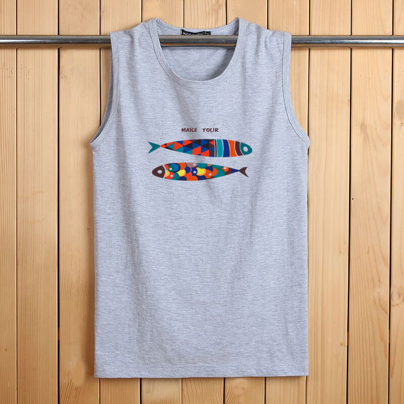 Mùa hè cotton vest nam không tay áo thun thể dục đáy quần tay áo rộng vai mùa hè thanh niên lỏng lẻo kích thước lớn vest - Áo vest cotton áo vest dạ nam