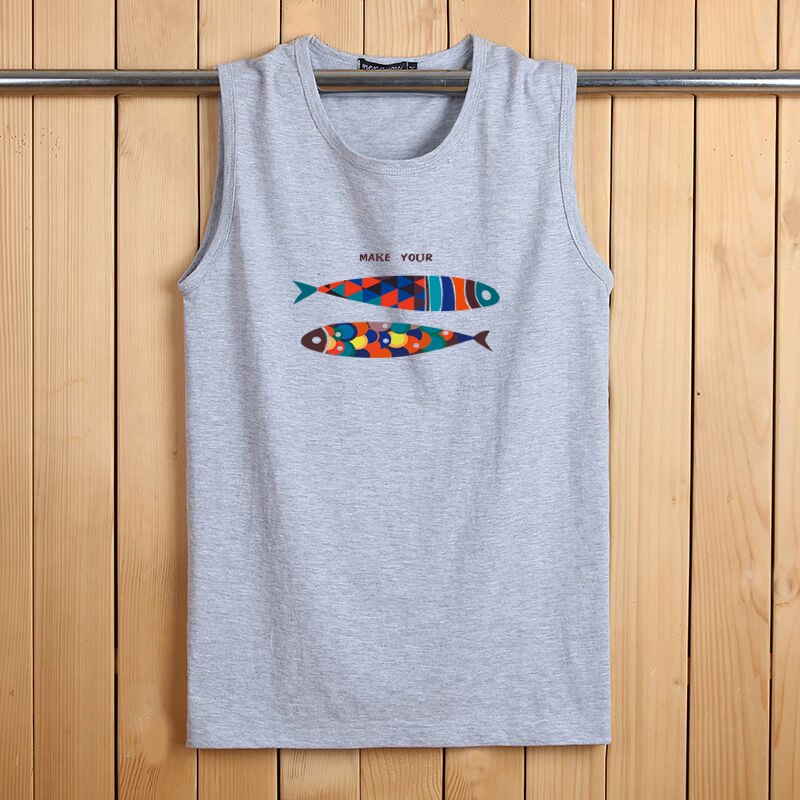 Mùa hè cotton vest nam không tay áo thun thể dục đáy quần tay áo rộng vai mùa hè thanh niên lỏng lẻo kích thước lớn vest - Áo vest cotton áo khoác giả vest nam hàn quốc
