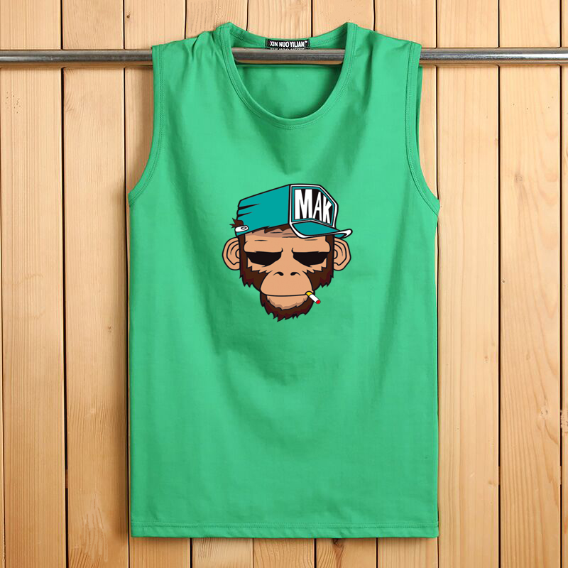 Đặc biệt hàng ngày áo vest không tay nam thể thao rộng thể thao cotton kích thước lớn không tay áo thun xu hướng áo vest vai - Áo vest cotton áo khoác nam mùa hè