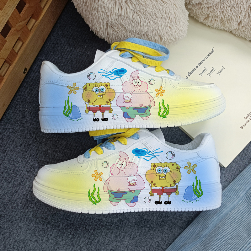 Pull Back 2025 Spring and Autumn New Spongebob Sneakers Cartoon Cute Modified Low-Top Casual Versatile Couple Shoes Pull Back 2025 Spring and Autumn New Spongebob Sneakers Cartoon Cute Modified Low-Top Casual Versatile Couple Shoes