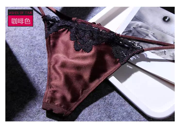 Sexy thong nữ ren châu Âu và Mỹ không có dấu vết T quần một dòng trong suốt thực sinh viên nóng bỏng cám dỗ đồ lót - G-string quần lót su