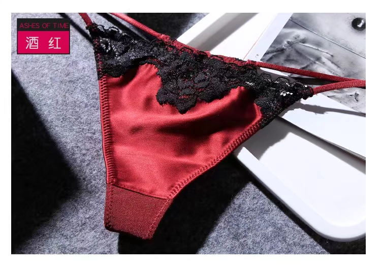 Sexy thong nữ ren châu Âu và Mỹ không có dấu vết T quần một dòng trong suốt thực sinh viên nóng bỏng cám dỗ đồ lót - G-string