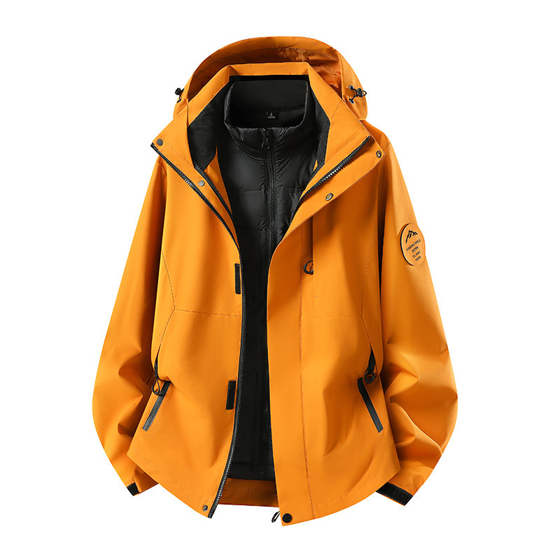 Outdoor Men's Jacket for Autumn and Winter, Windproof and Warm, Women's Three-In-One Set with Detachable down Liner, Couple's Outfit