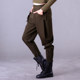 2024 Spring and Summer Thin Stretch Large Size Elastic Waist Small Leg Pants Loose Casual Harem Pants Army Green Women's Trousers