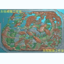 扫描图精雕图古建九鹤牡丹松树梅花鸟松鹤延年门堵 1300-2000松鹤