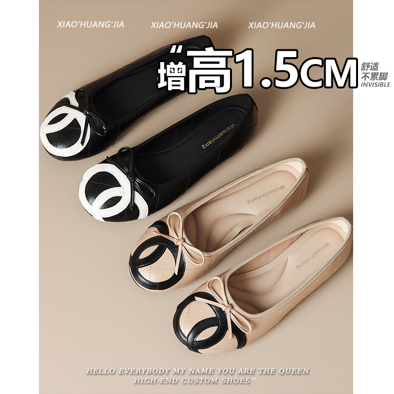 Beautiful Soft Sheepskin Ballet Flats in Chanel Style for Women, 2026 New Model with Bow, Versatile Mary Jane Commuter Shoes Beautiful Soft Sheepskin Ballet Flats in Chanel Style for Women, 2026 New Model with Bow, Versatile Mary Jane Commuter Shoes