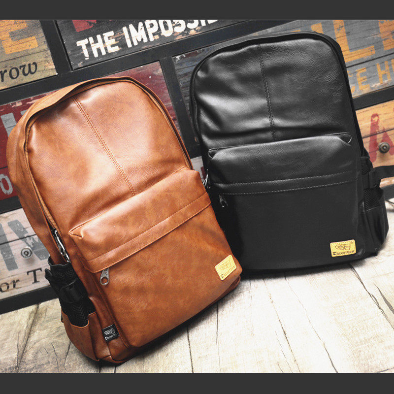 threebox Korean version of the men's and women's backpack casual junior high school student school bag high school college student travel retro backpack