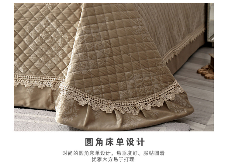giường sang trọng của Hàn Quốc cao cấp bao gồm nhung ba mảnh vàng nhung pha lê bên Philippine bông bedspread châu Âu đồng bằng tối giản - Trải giường ga trải giường đơn