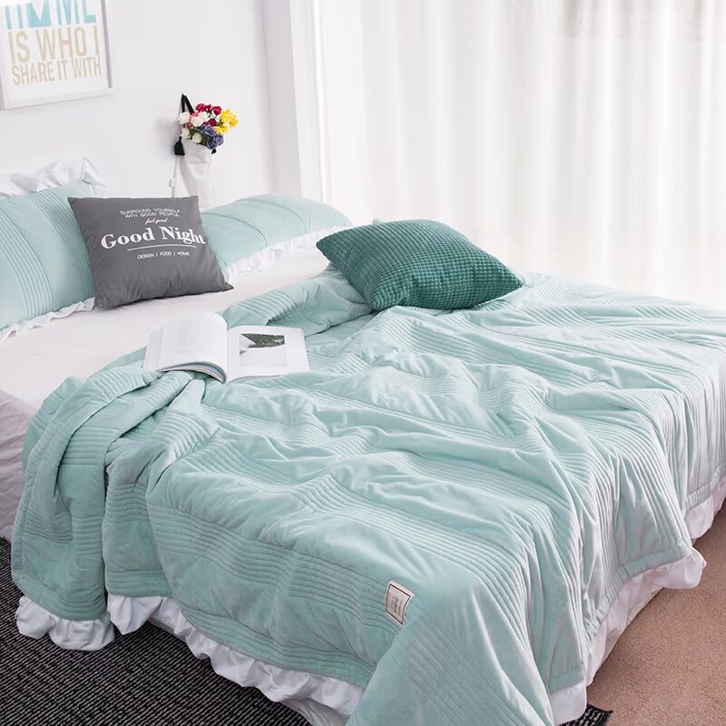 Hàn Quốc ba mảnh giường bìa sợi tinh thể ngắn cashmere flannel phía Philippine chăn bông kép mát vào mùa hè Bắc Âu - Trải giường bộ ga giường