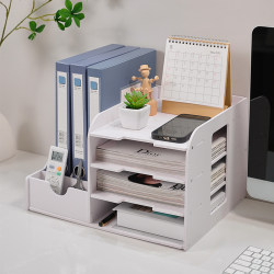 File Rack Desktop Storage Box File Frame Book Stand Office Supplies Multi-Layer Folder Storage Shelf Book A4