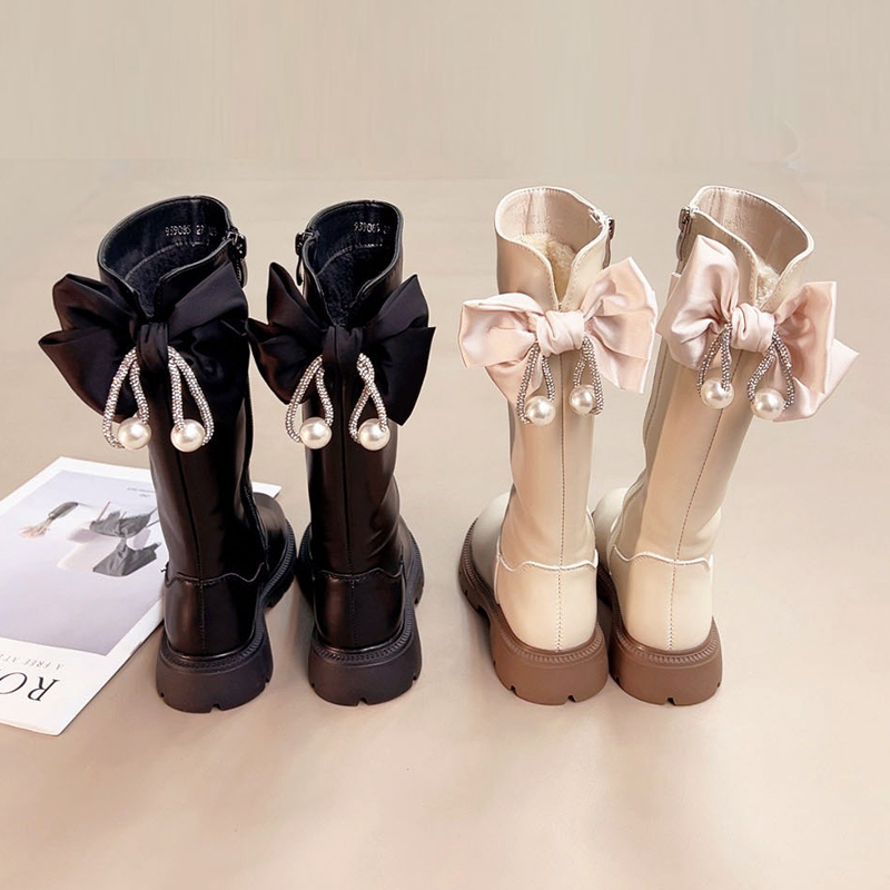 Watermelon West Girls' Boots Children's Shoes 2026 Autumn and Winter New Over-The-Knee High Boots with Fleece Lining Long Boots for Babies Watermelon West Girls' Boots Children's Shoes 2026 Autumn and Winter New Over-The-Knee High Boots with Fleece Lining Long Boots for Babies