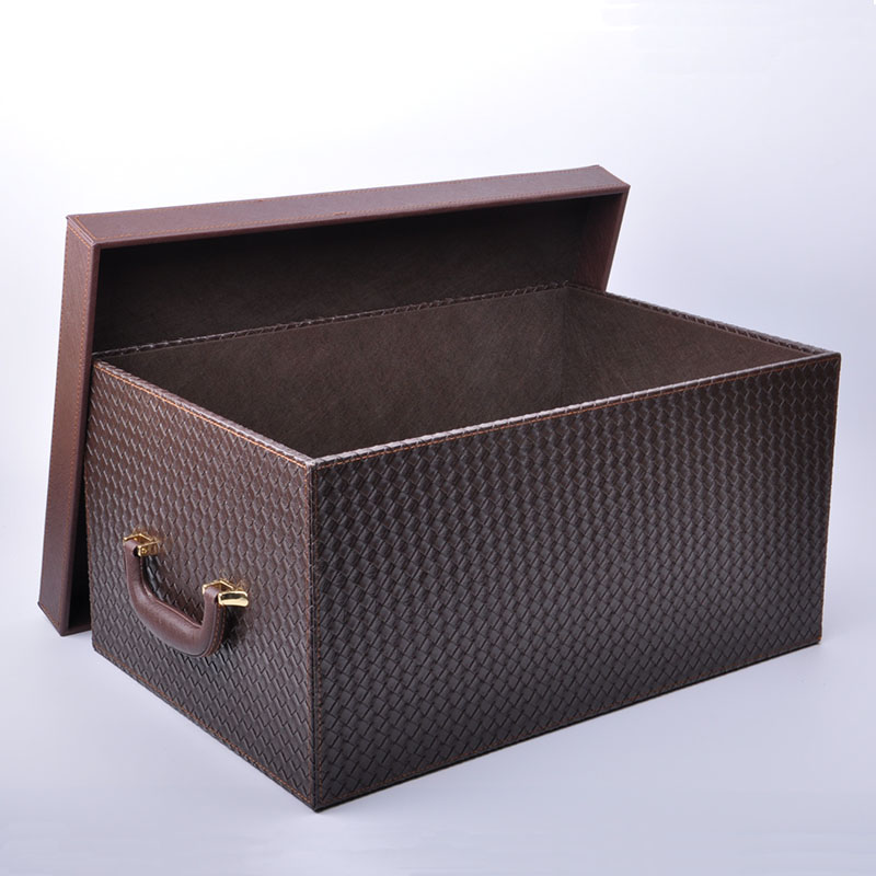 Yachens king size leather storage box Storage box Covered clothing toy finishing box Car storage box