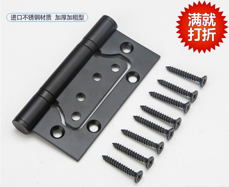 Wooden door muted bearings free of notching flat open primary and secondary hinges black 304 stainless steel 4 inch thickened hinge letter sheet