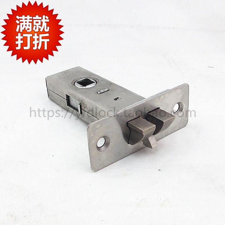 Stainless steel 50mm lock tongue single tongue door lock handle room door lock bathroom lock tongue fitting lock core anti-mute lock tongue