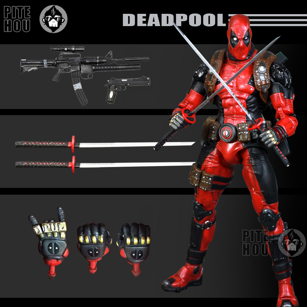 Olti yoshli do'kon - 15 rangdagi NECA Marvel Deadpool Model X -Men Spider -Man DEADPOOL o'yinchoq bo'g'inlari