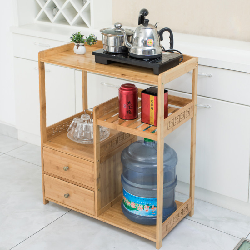 Nanzhu Tea Water Rack Tea Cup Shelf Tea Shelving Tea Shelving Wood Large Bucket Shelf induction cookware Kettle Tea Set Pot Shelf