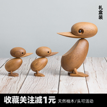 Wood Duck Emulation Animal Children Toys Cartoon Cute Nordic Home Swing-like Accessories House Ornament Mesh Red Gifts