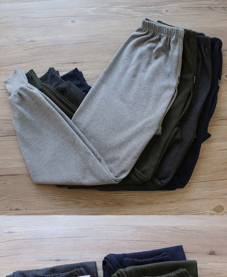 Quần cotton nam mùa thu quần cotton ấm cộng với quần cotton nhung dày để tăng thu đông cho quần legging quần giữ nhiệt