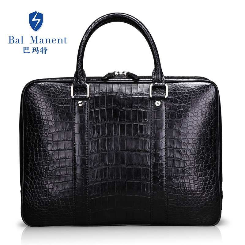 Barmat Rare and Prestigious Crocodile Leather Men's Bag Crocodile Belly Light Luxury Men's Handbag One-shoulder Messenger Bag