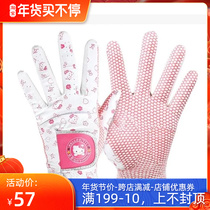 New golf gloves golf ladies gloves with non-slip particles high quality sports flower gloves fashion style a pair