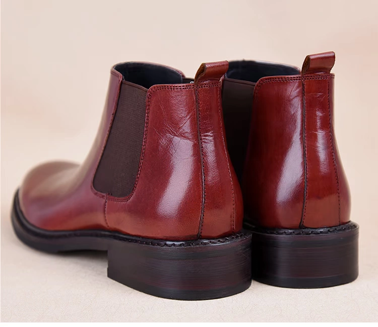 Giày mùa thu và mùa đông Giày da nam chạm khắc giày cao cổ nam kinh doanh Giày cao cổ Lun Ying Giày cao cổ nam Chelsea boot thủy triều giày cao cổ nam thể thao