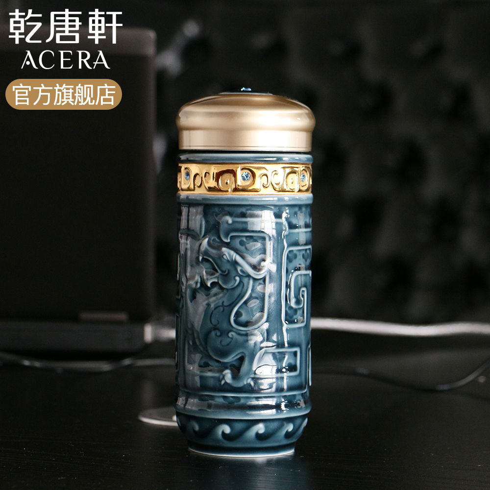 Do Tang Xuan porcelain onstar longteng universal portable cup (double) to restore ancient ways with cover art ceramic cups water