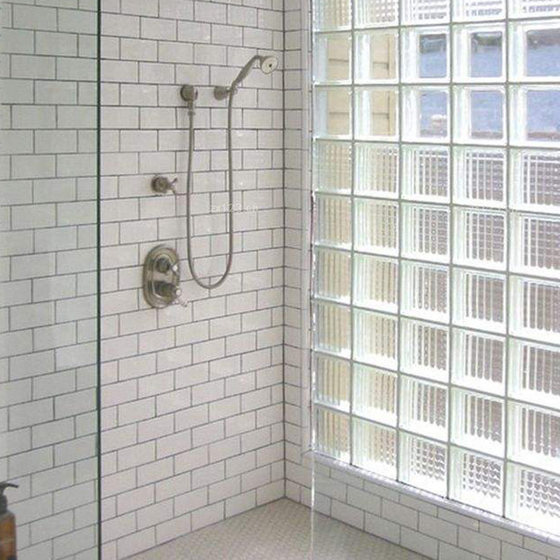 Internet celebrity ultra-white crystal glass brick side ice crystal pattern solid brick transparent light-transmitting screen bathroom partition wall