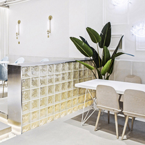 Clouds and hollow glass tiles transparent square light transparent opaque living room lighting background bedroom bathroom partition wall