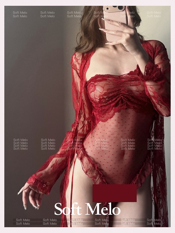 Soft.M Private Collection Love* Stunning Lace Polka Dot Sheer Mesh Revealing Temptation Sexy Bodysuit Recommended