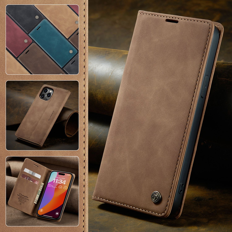 Retro Matte Flip Cover 15 Suitable for 14 Apple 13 Phone Case iPhone 12 Card Slot 11Promax Wallet Xr Card Holder XS New Model 7 Full Coverage 8Plus Leather Case Se2 Anti-Drop Business 16S