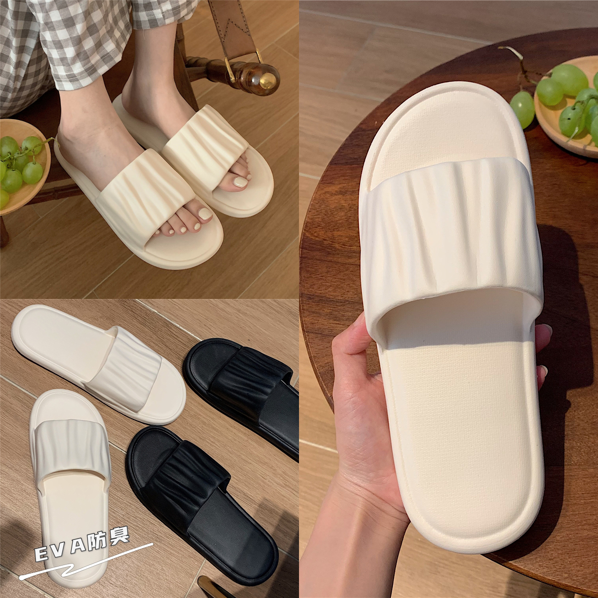 Thin strip anti-slip anti-odor eva slippers women's summer fashion indoor home bathroom bath soft bottom light sandals and slippers