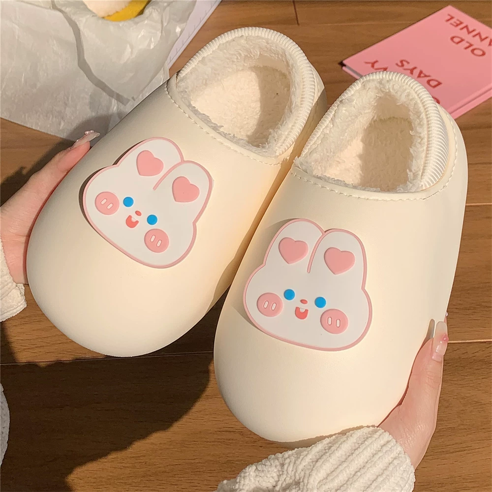 Thin cute rabbit, winter waterproof non-slip keep warm slippers