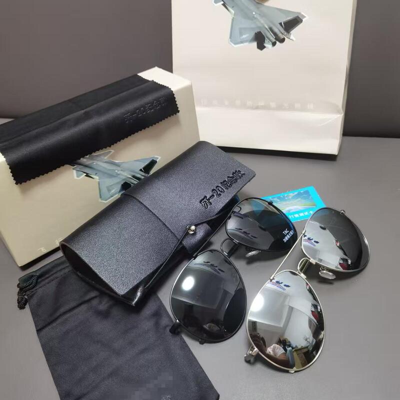J-20 Pilot Sunglasses Retro Toad Mirror Metal Frame