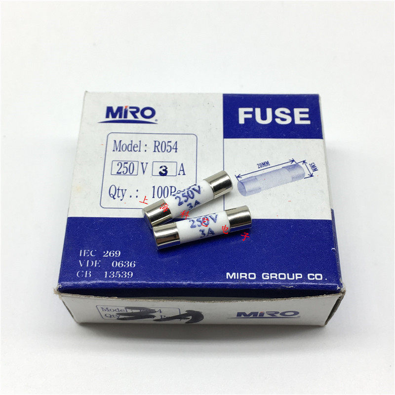 Tea melting MRO fuse RO54 R054 5*20 250V3A 3A 250V ceramic fuse tube