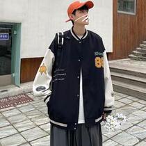Baseball uniform mens European and American High Street Korean version of loose casual jacket Hong Kong style ins Tide brand couple wild coat jacket
