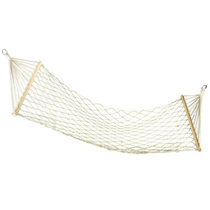  Outdoor indoor mesh hammock single thickened thickened cotton rope with wooden stick hammock leisure swing